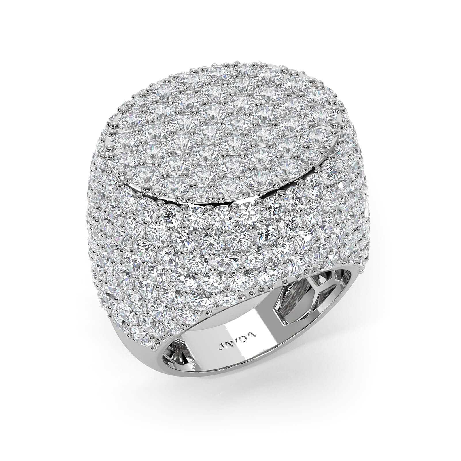 Circle of Glamour Men's 14K White Gold Lab Diamond Ring 11.5ctw